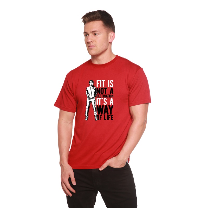 Fit is not a destination Men’s Bamboo Viscose/Organic Cotton Short Sleeve Graphic T-Shirt Medium Black