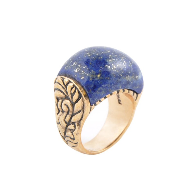 Flourished Bronze Ring – Lapis 5