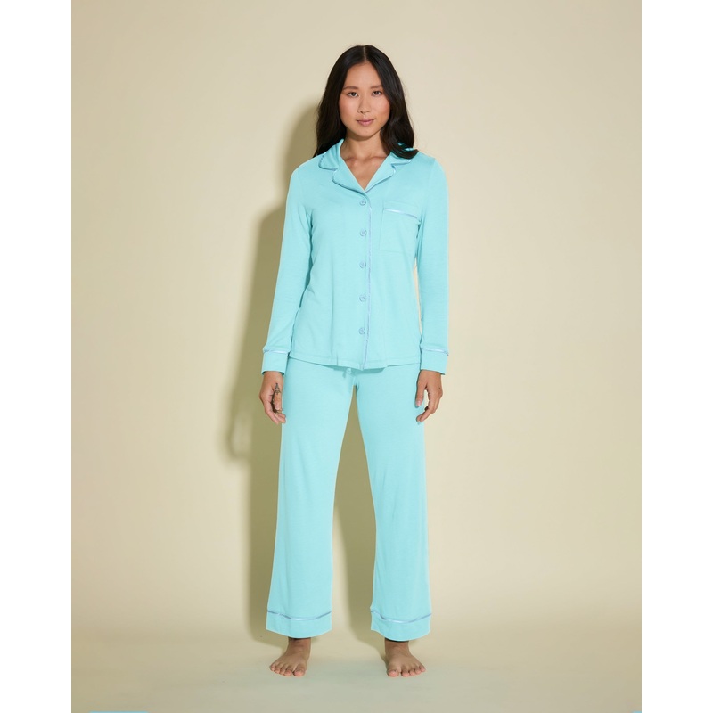 Petite Langarm Oberteil & Hose Pyjama-Set TURCHESE/BLU VENEZIA PS