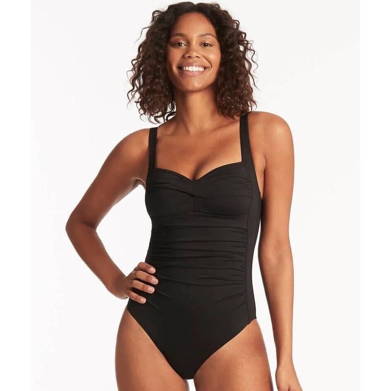 Sea Level Eco Essentials Twist Front A-DD cup One Piece Swimsuit – Black 4