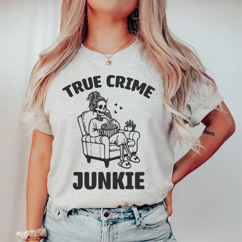 True Crime Junkie Tee Athletic Heather S