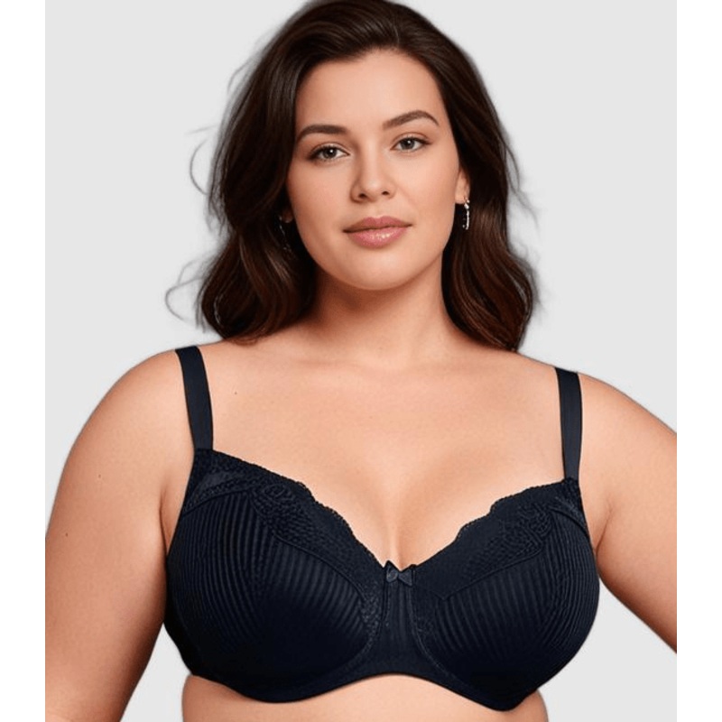 Ava & Audrey Jacqueline Minimiser Full Cup Underwire Bra – Black 36DD