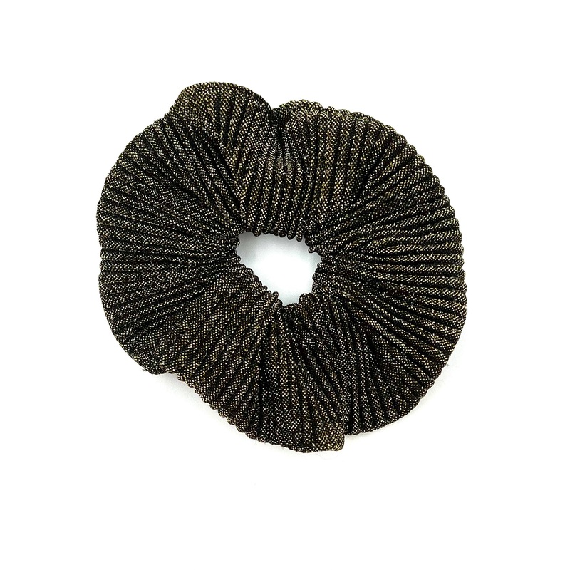 Black and Gold Metallic Large Scrunchie