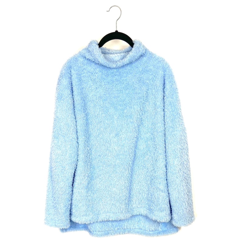 Blue Fuzzy Turtleneck Sweater – Small Small