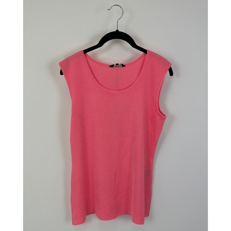 Bubble Gum Pink Knit Tank Top – Size 2-4