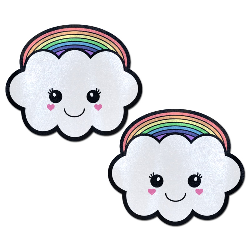 Rainbow Kawaii Cloud Nipple Pasties by Pastease Rainbow