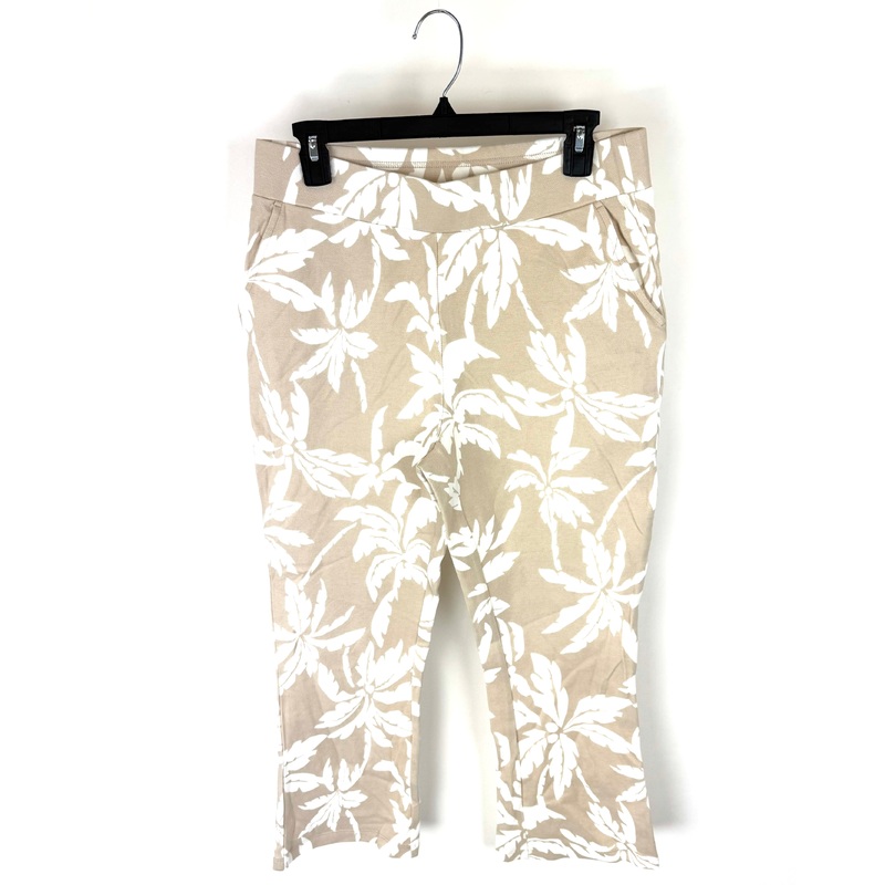 Tan And White Tropical Print Pants – Size 6/8