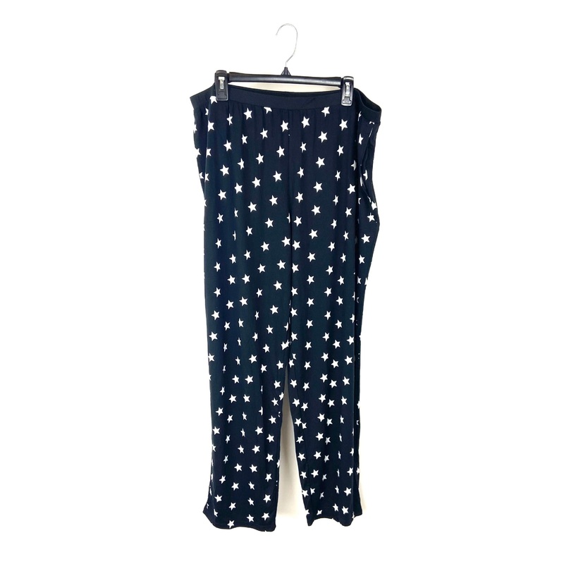 Black Star Print Pajama Pants – 2X