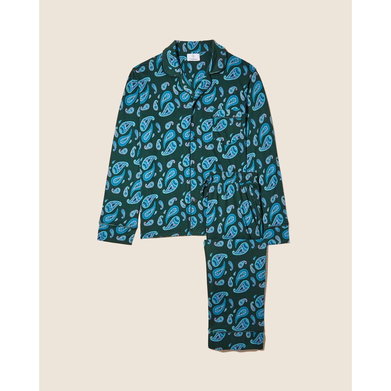 Pigiama Classico Da Uomo Con Top  Maniche Lunghe E Pantaloni Congo Paisley S
