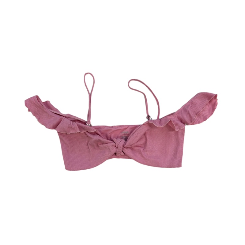 Pink Metallic Ruffle Bikini Top – Extra Extra Large