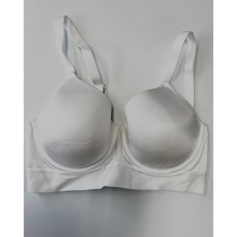 Pure White Full Coverage Bra with Cups- 34C