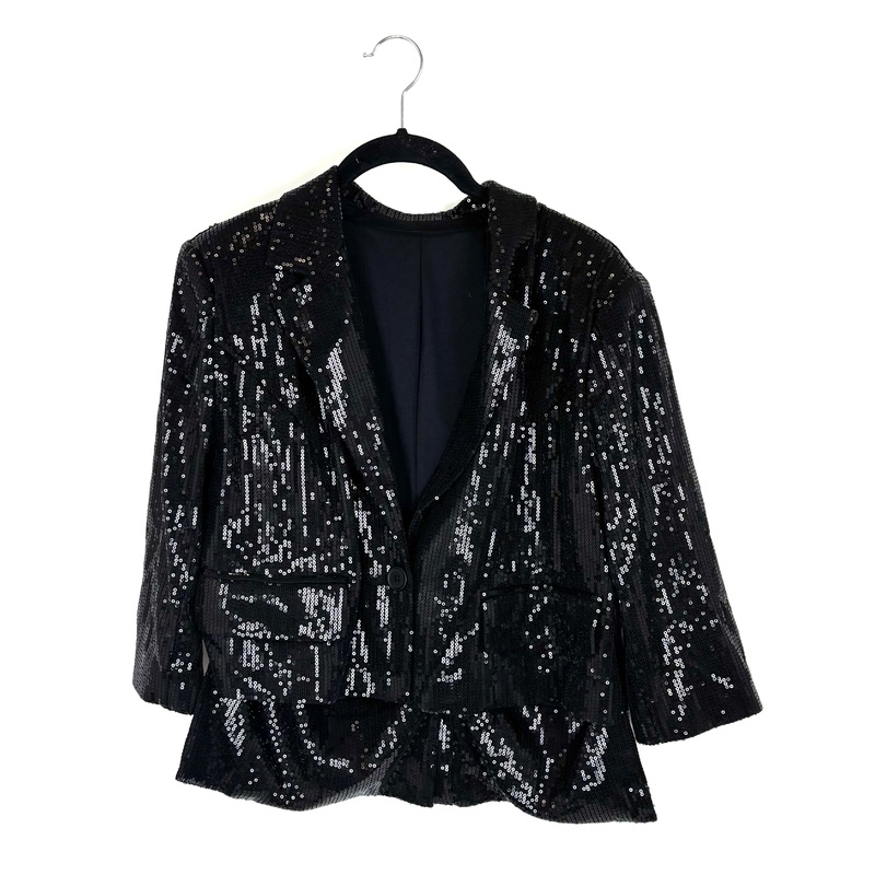 Wheelchair Adaptive Black Sequin Cropped Blazer – Size 8/10