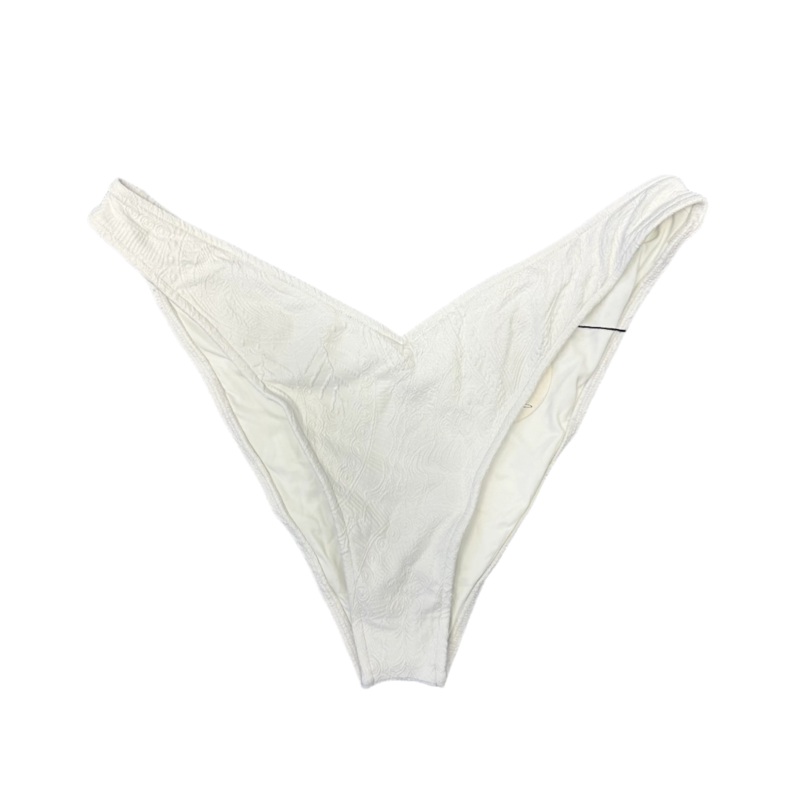 White Embossed High Cut And Cheeky Bikini Bottom – Extra Large and Extra Extra Large Extra Large (Size 10/12)