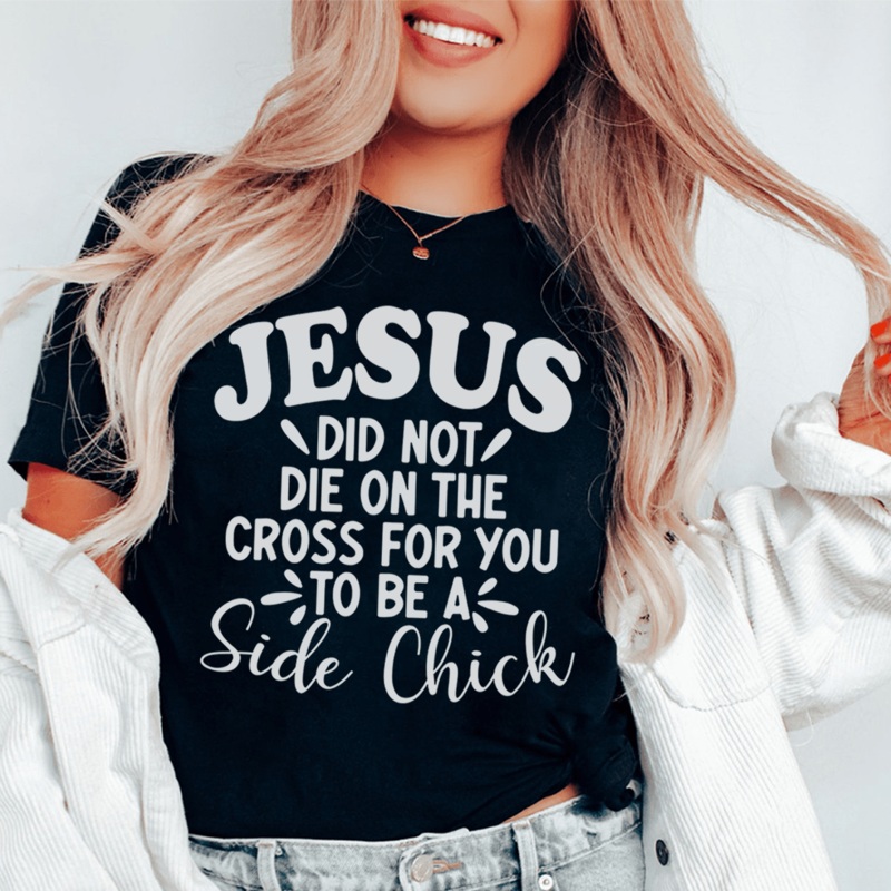 Side Chick Tee Black Heather S