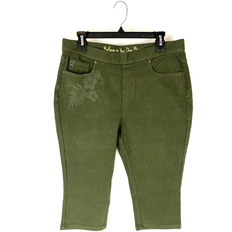 Army Green 3/4 Jeggings – Size 12/14