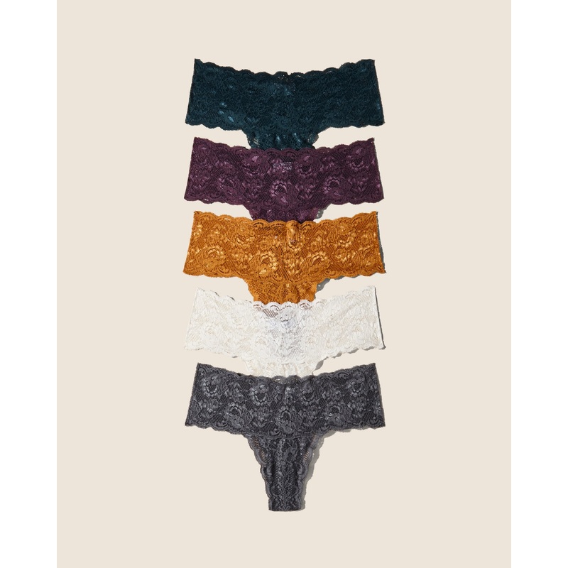 Comfie Tanga 5Er-Pack Anthracite Grappa Schnapps Caramellino Moon Ivory S/M