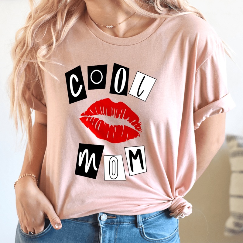 Cool Mom Lips Tee Heather Prism Peach S