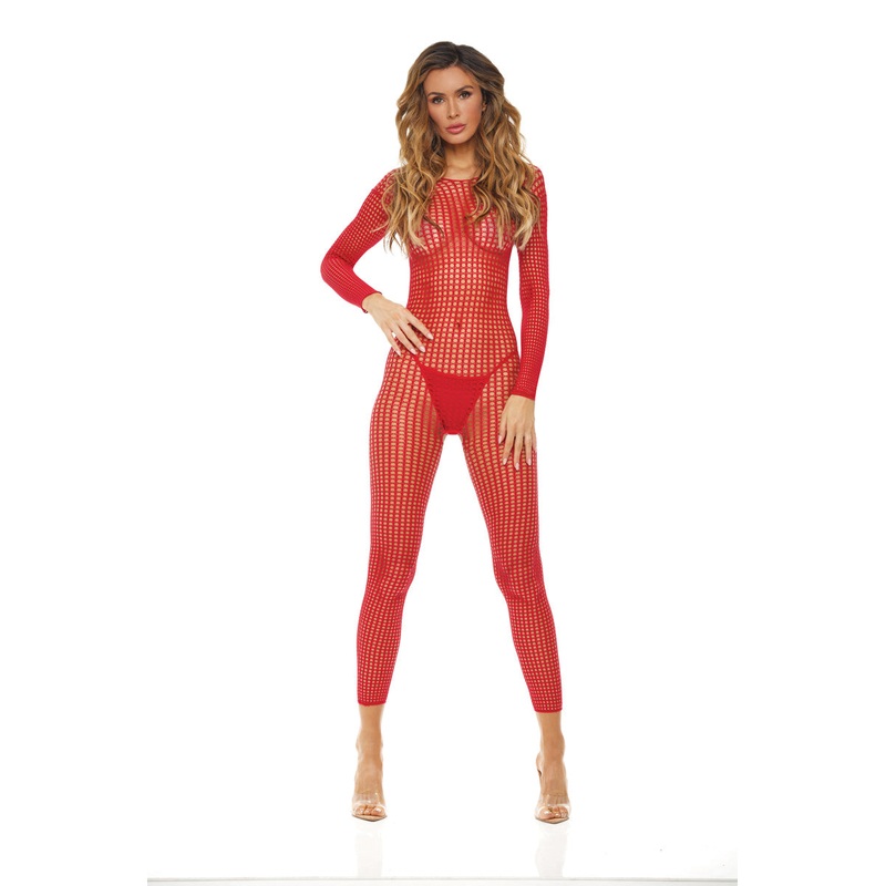 Crotchless Bodystocking – One Size – Red