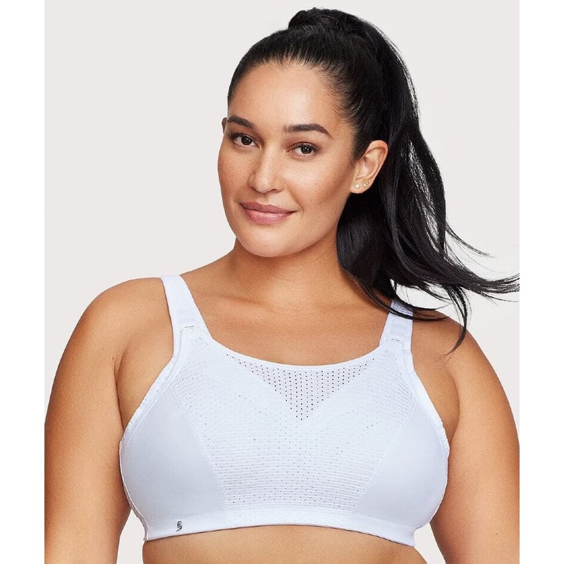 Glamorise Custom Control Wire-free Sports Bra – White 32B