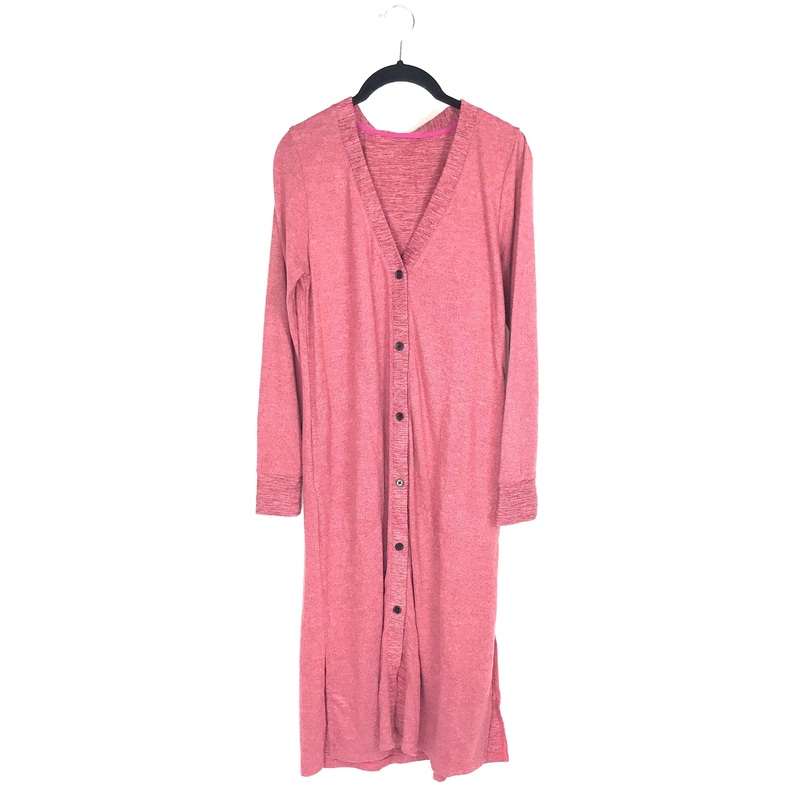 Long Dusty Pink Cardigan – Small