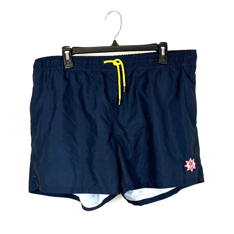 MENS Navy Blue and Yellow Swim Shorts – Size XXL