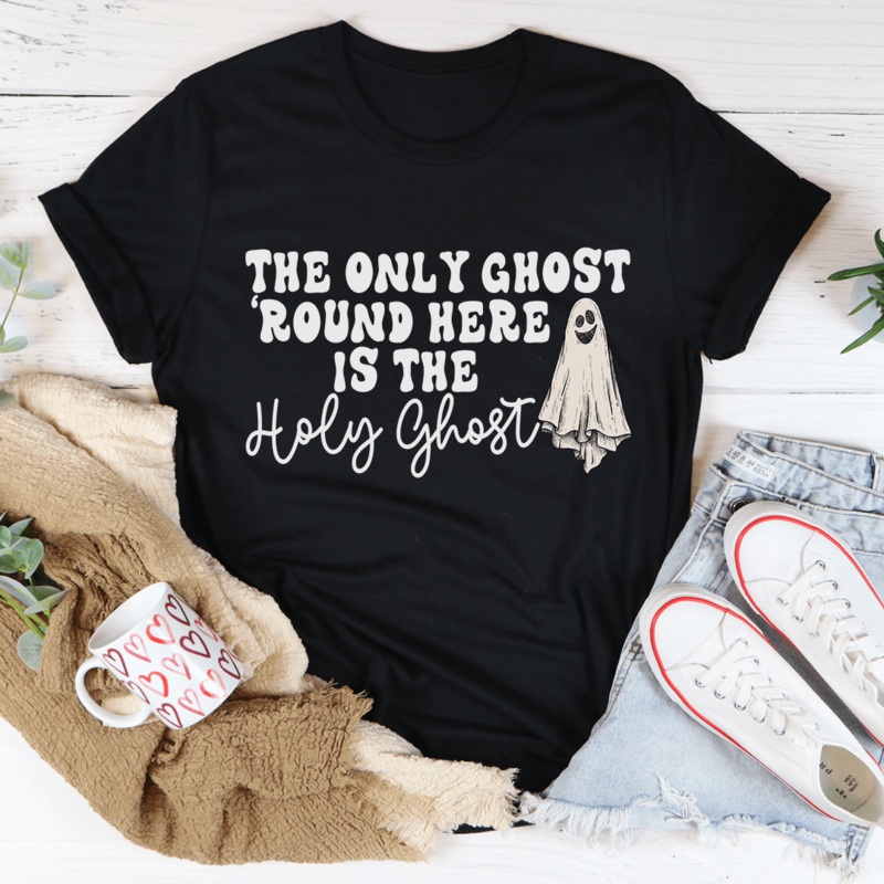 The Only Ghost Here Tee Black Heather S