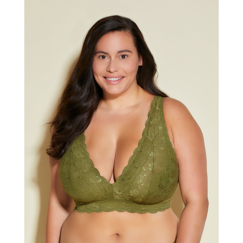 Ultra Curvy Longline-Bralette Plungie Aloe XS