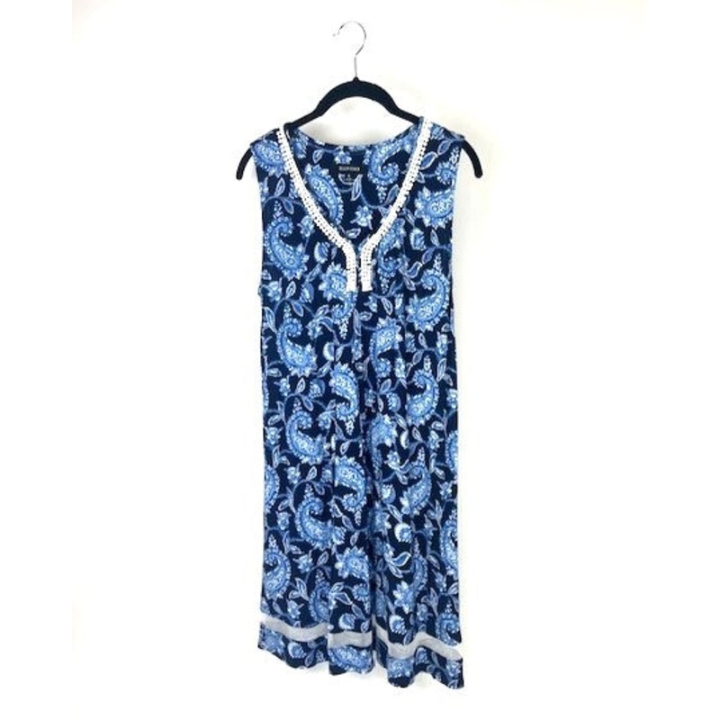 Blue Paisley Lounge Dress – Small