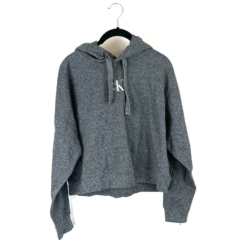 Cropped Heather Gray Hoodie – Small