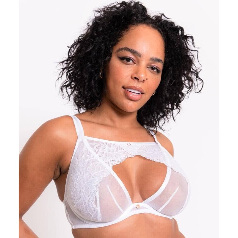 Scantilly Unveiled Deep Plunge Bra – White 30DDD/F