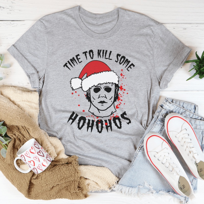 Time To Kill Some Ho Ho Hos Tee Athletic Heather S