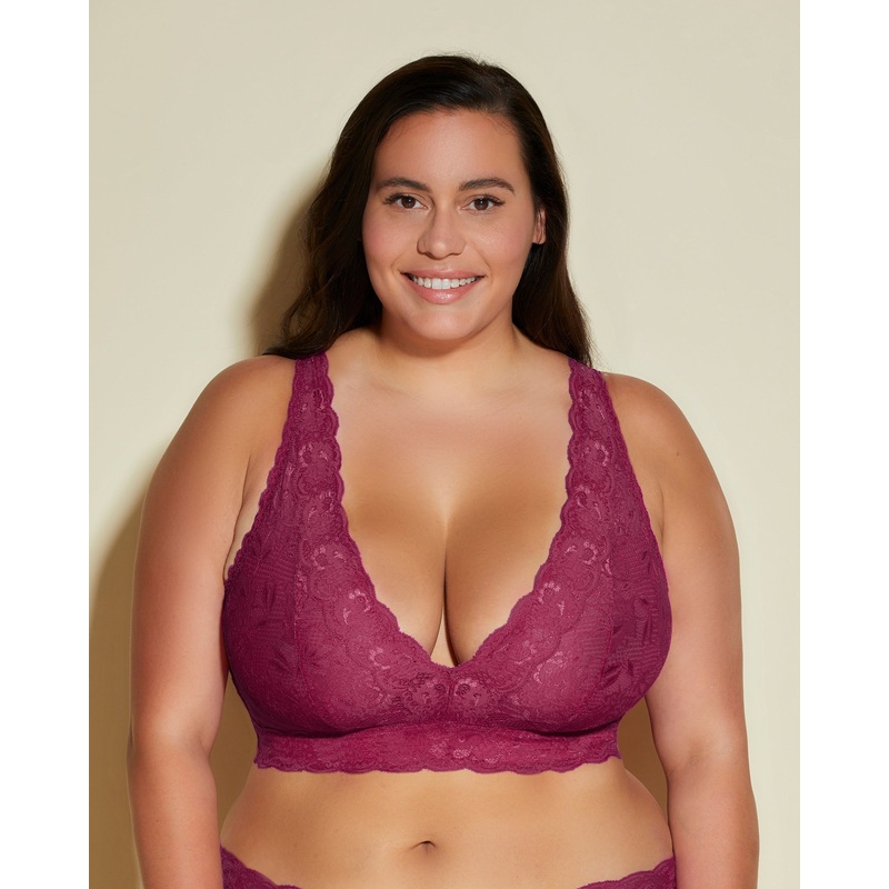 Ultra Curvy Plungie Longline Bralette Vino XS