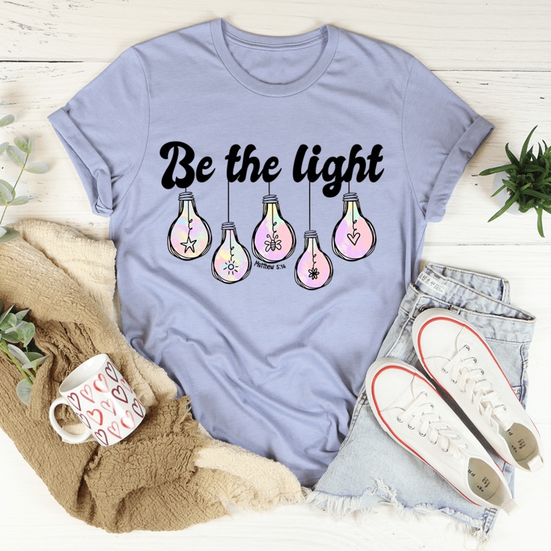 Be The Light Matthew 5:14 Tee Heather Blue S