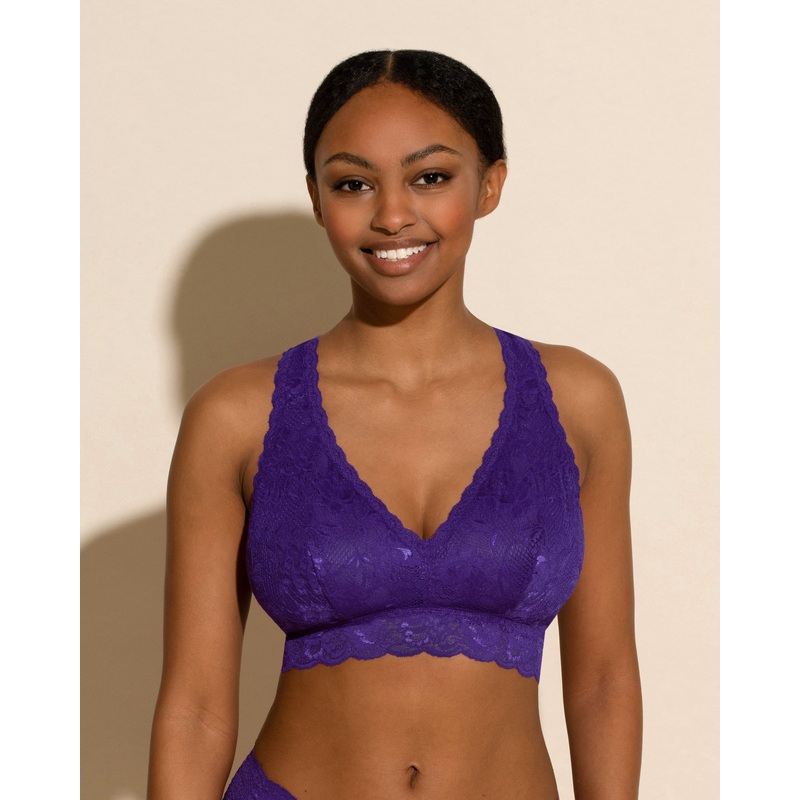 Bralette Curvy Racie Con Spalline Incrociate Bralette Violette P