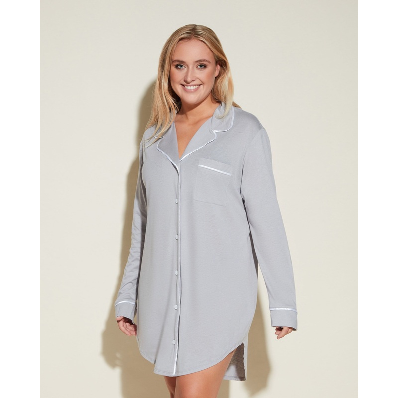 Chemise De Nuit Dove Gray/Blanc XS