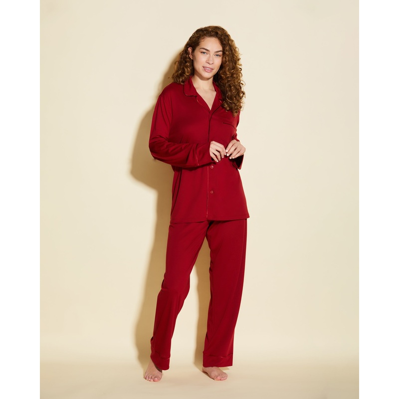 Conjunto De Pijama Con Camisa De Manga Larga Y Pantalones Sindoor Red/ Sindoor Red XS