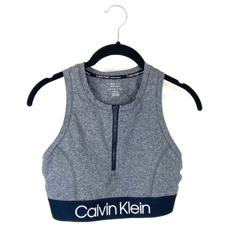 Grey Zipper Sports Bra – Small