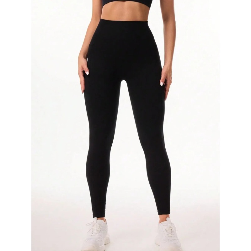 Pocketed High Waist Active Leggings Black S