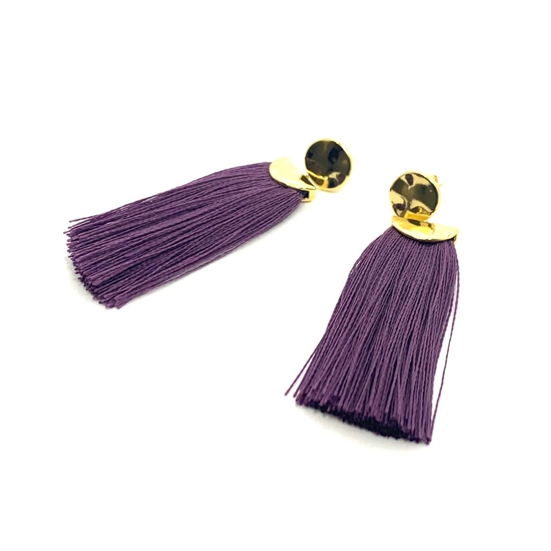 Purple Tassel Earrings