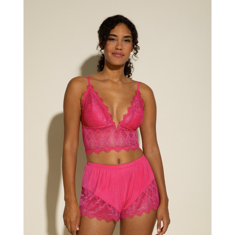 Cami & Boxer Flori Pink S