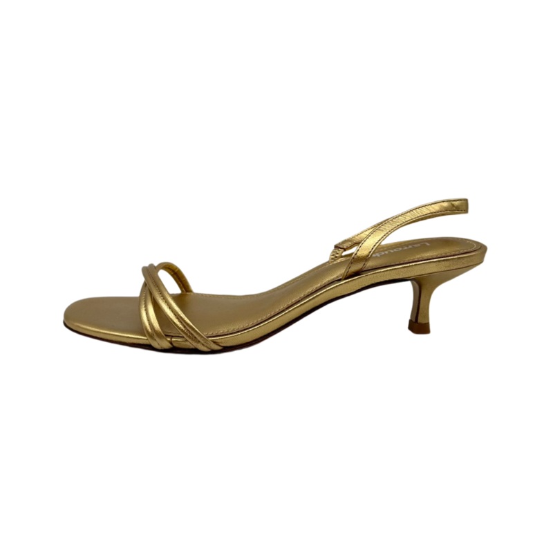 Gold Leather Kitten Heel – Size 11 11