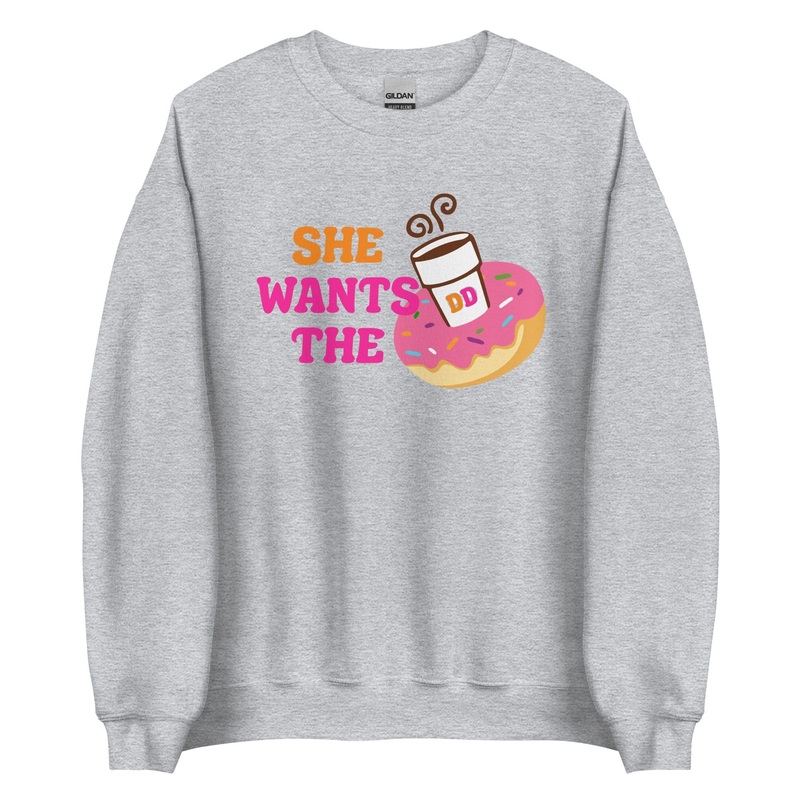 She Wants Donuts Sweatshirt Sport Grey S