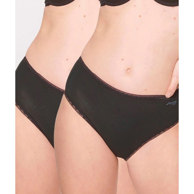 Sloggi GO High Waist 2 Pack Brief – Black XS