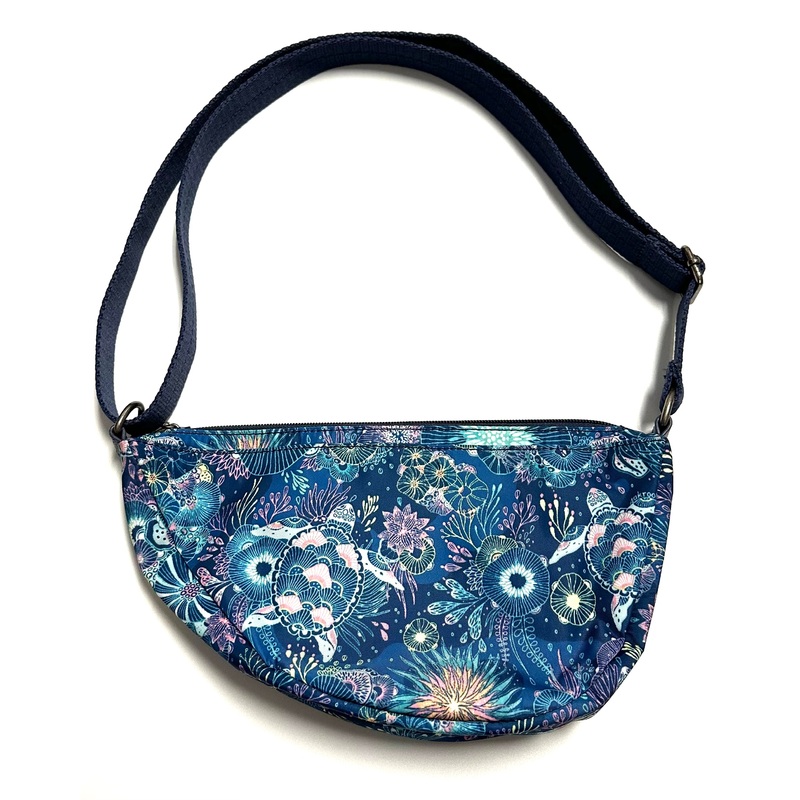 Teal Water Motif Crossbody Sling Bag