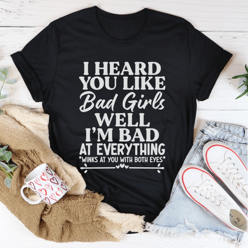 Bad Girls Tee Black Heather S