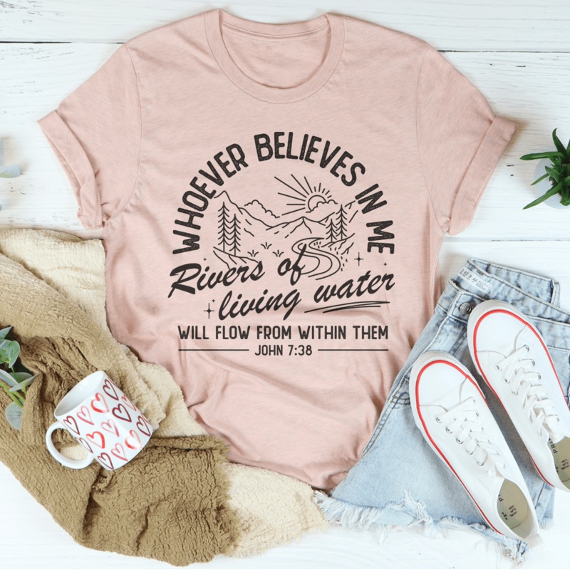 Whoever Believes In Me Tee Black Heather S