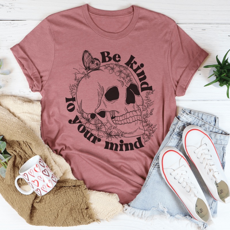 Be Kind To Your Mind Tee Mauve S