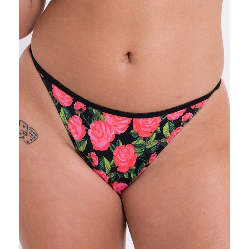 Curvy Kate Boost in Bloom Thong – Print Mix Black 6