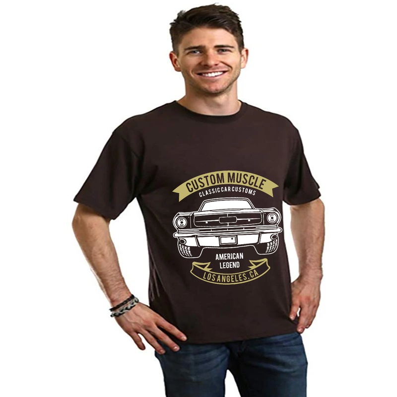 Custom Muscle Men’s Bamboo Viscose/Organic Cotton Short Sleeve Graphic T-Shirt Medium Black