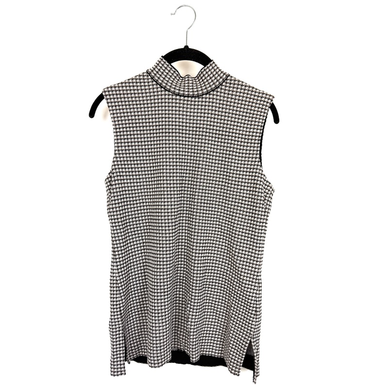 Houndstooth Mock Neck Zip Sweater – Size 2/4